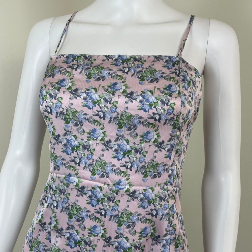 Endless Rose Woman's Size L Pink Floral Satin Mini NEW Dress Sleeveless Party - Picture 3 of 16